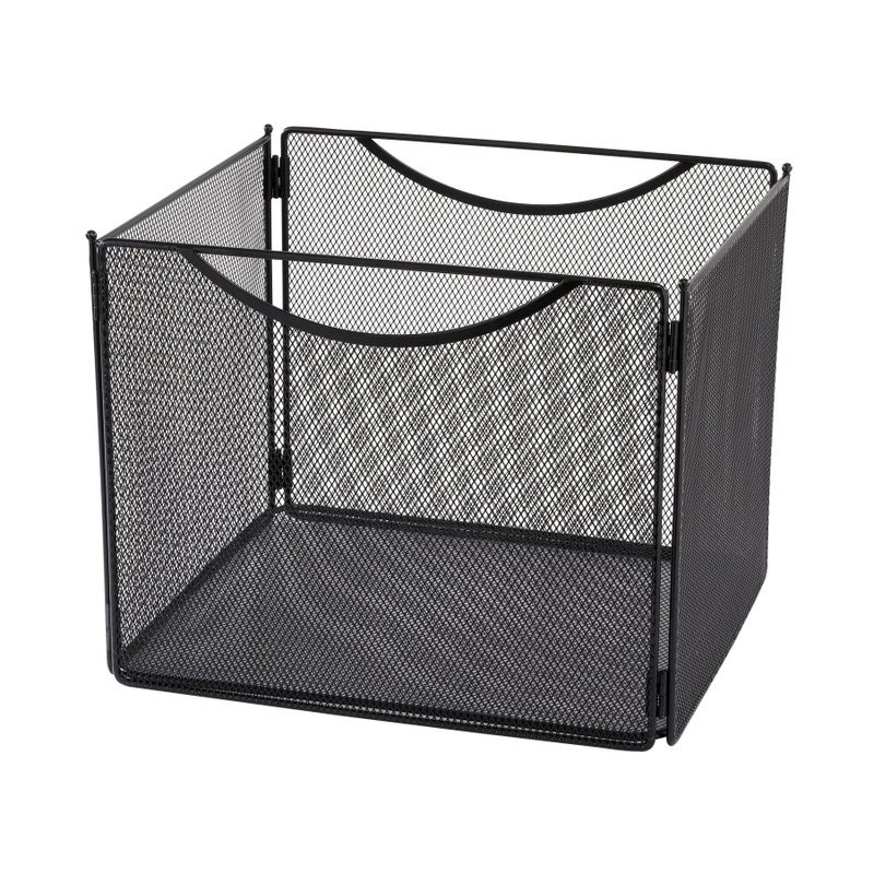 Safco Onyx Mesh Letter-Size File Cube 2170BL Black, Black Powder Coat Finish, Durable Steel Mesh Construction - Image 1